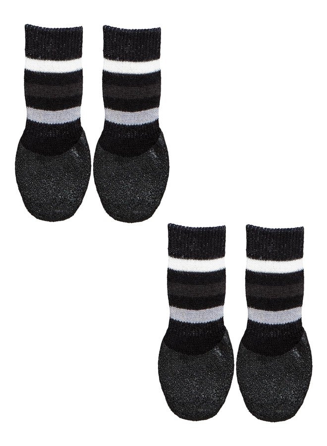 Trixie Non-Slip Socks for Dogs, Paw Protecter, Protect from Small Wounds, Cold Floors and Dusty Furniture, Black, 4 pcs (S-M) - Image 1